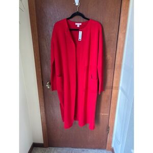 Joe‎ Fresh Womens Red Long Cardigan Duster Small NEW (A585)